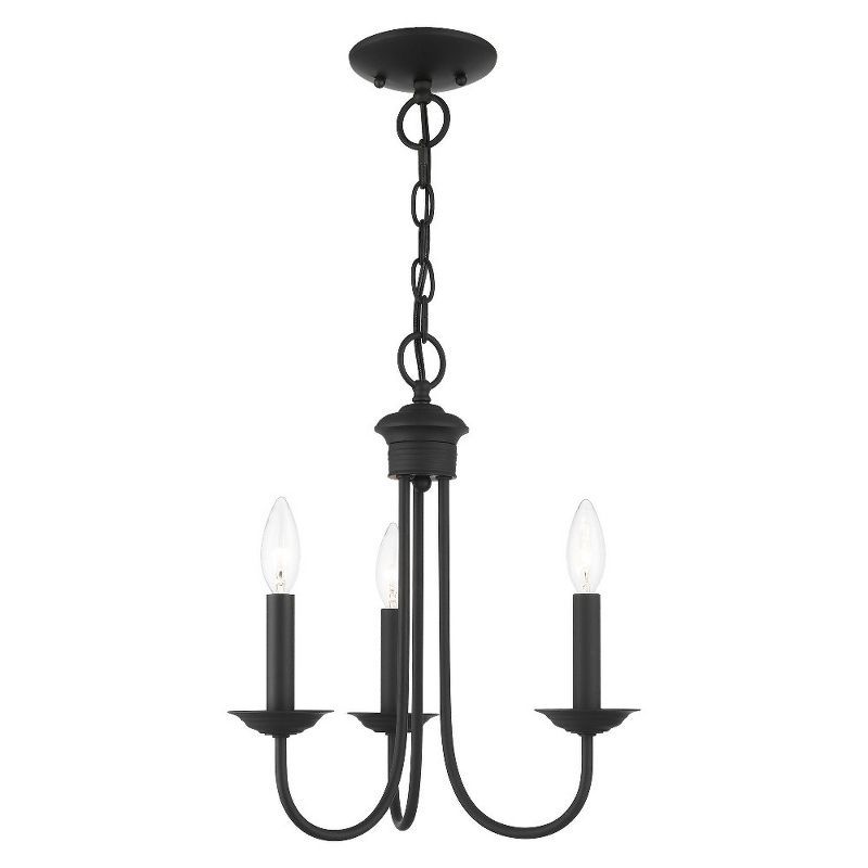 Estate Mini 3-Light Crystal Black Chandelier