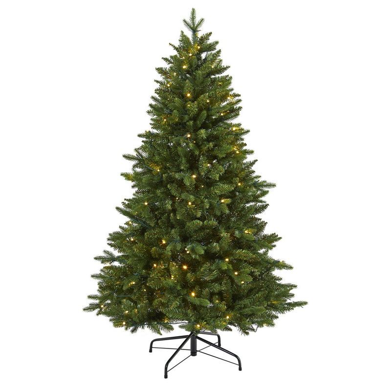 5-Foot New Hampshire Fir Artificial Christmas Tree with LED Lights