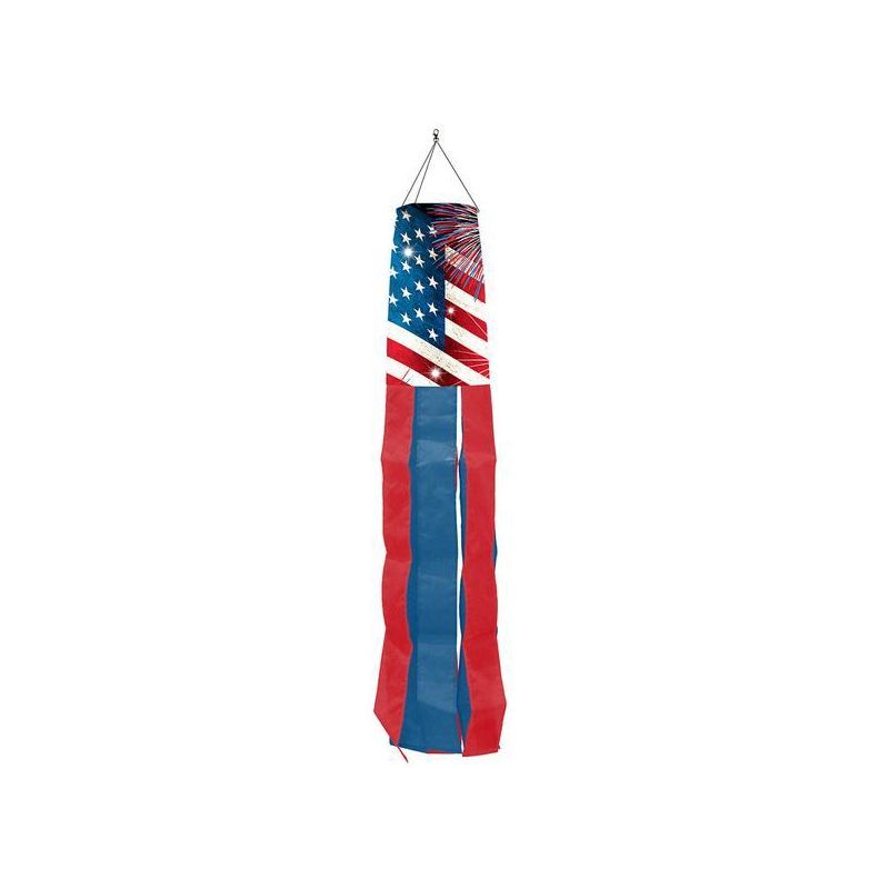 Patriotic Red White and Blue Outdoor Windsock 40x6