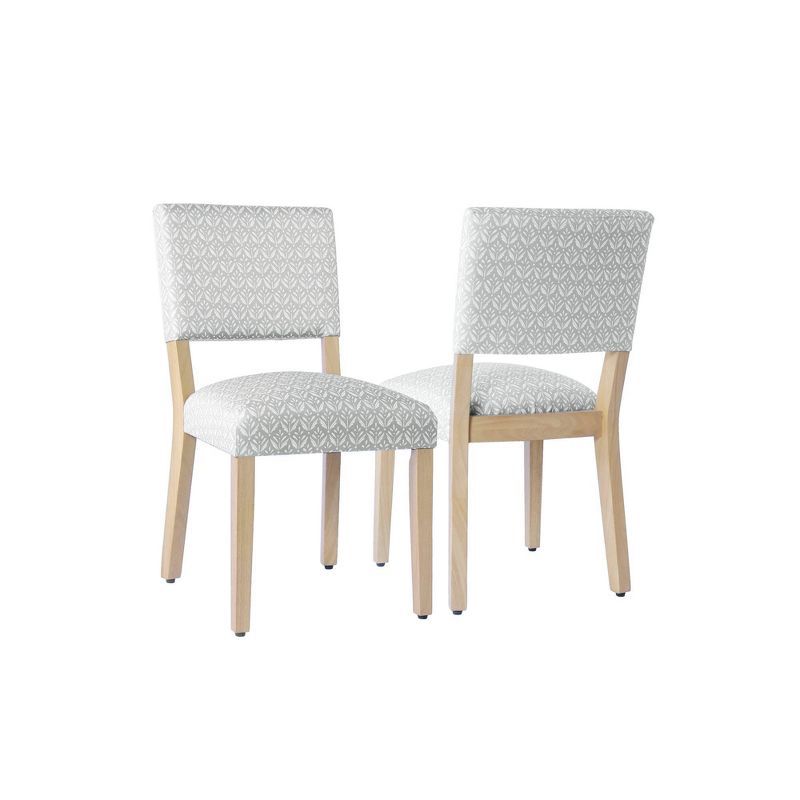 Light Gray Upholstered Parsons Side Chair with High Wood Legs