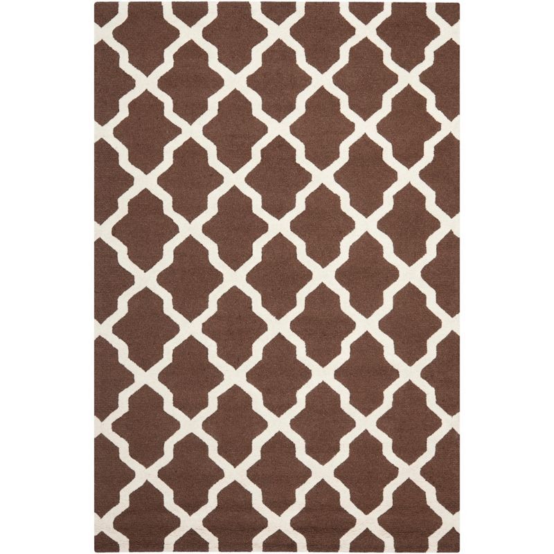 Cambridge Dark Brown and Ivory Hand-Tufted Wool Area Rug