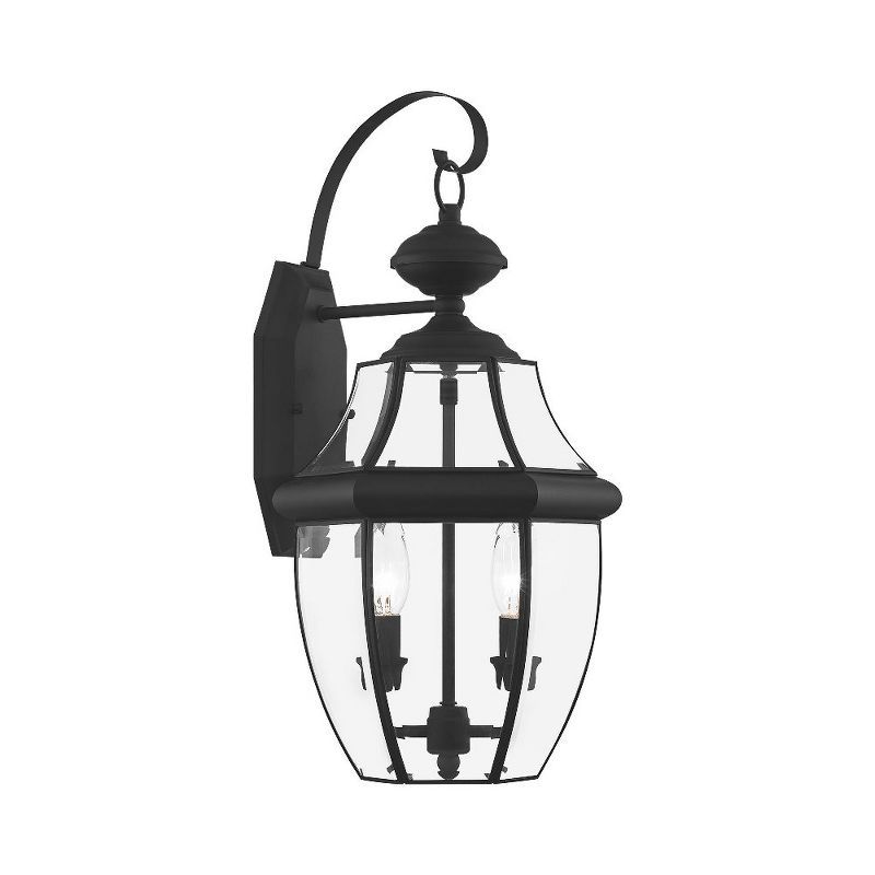 Monterey Colonial Style Black Brass Outdoor Wall Lantern