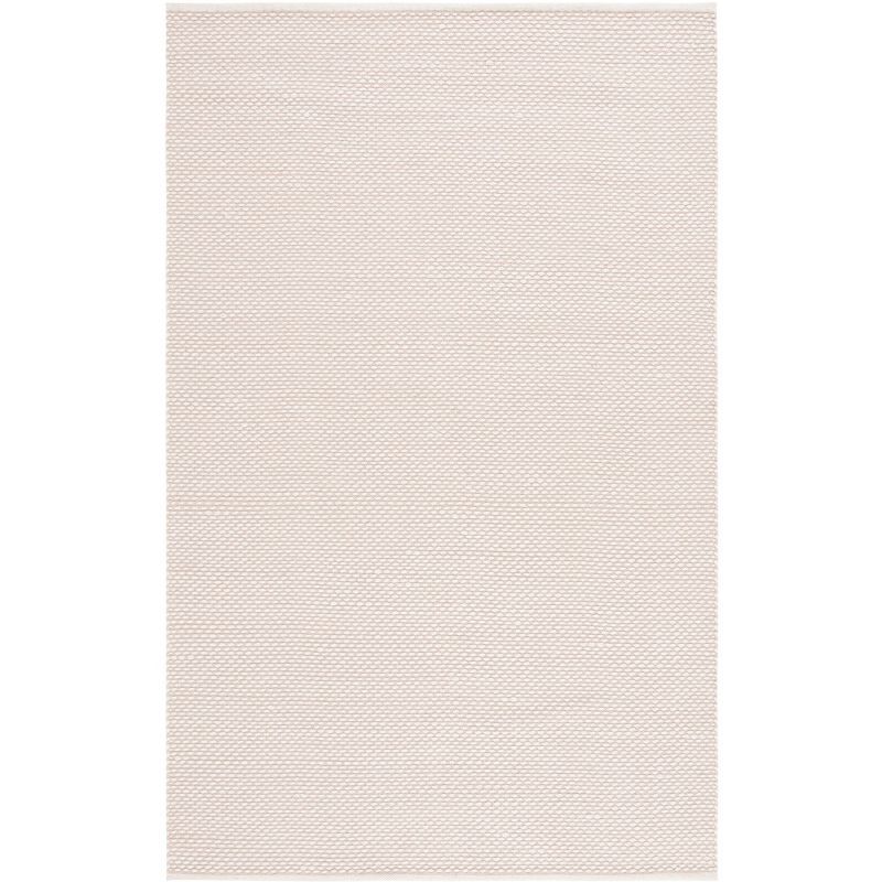 Ivory Flat Woven Wool 6' x 9' Handmade Area Rug