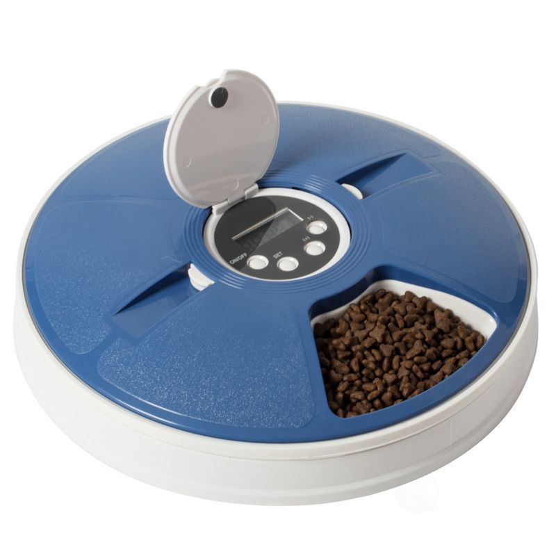 Blue 6-Meal Automatic Pet Feeder with LCD Timer