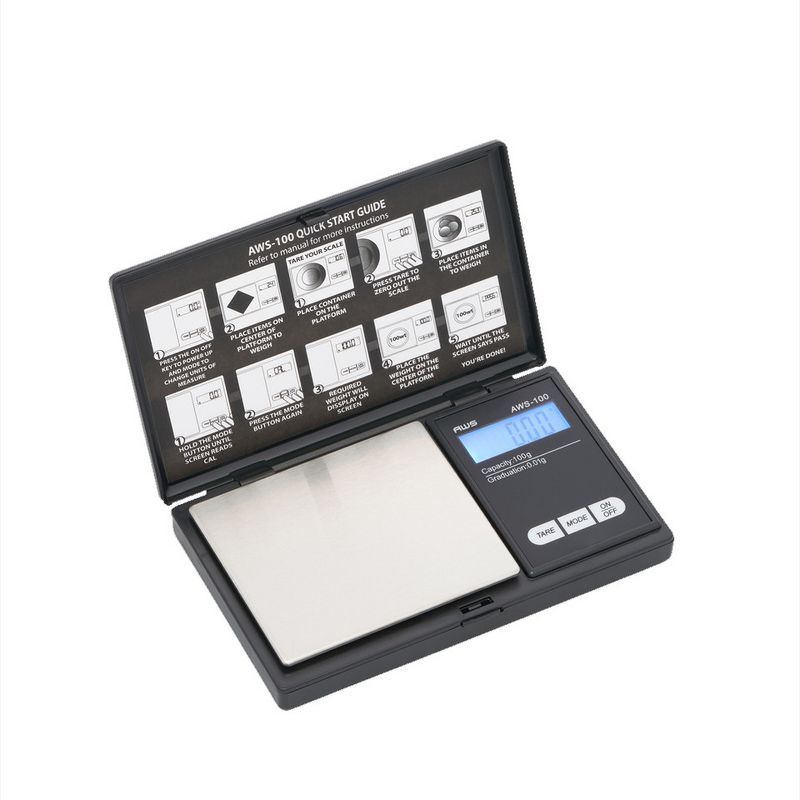 Compact Black Digital Pocket Scale with Backlit LCD