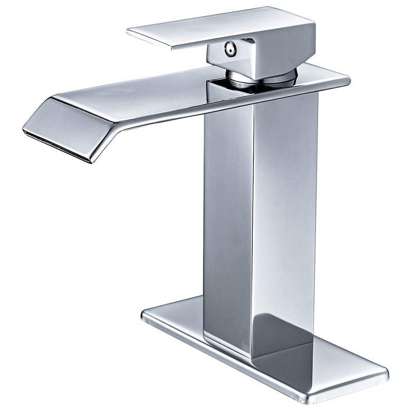 Polished Chrome Single-Handle Waterfall Bathroom Faucet