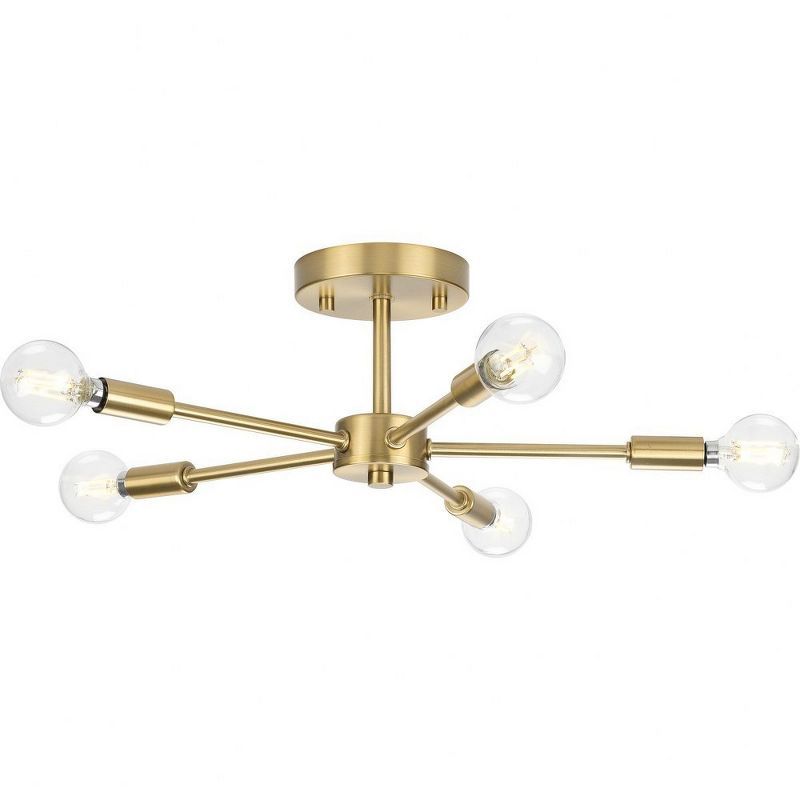 Brushed Bronze 5-Light Semi-Flush Mount Ceiling Fixture