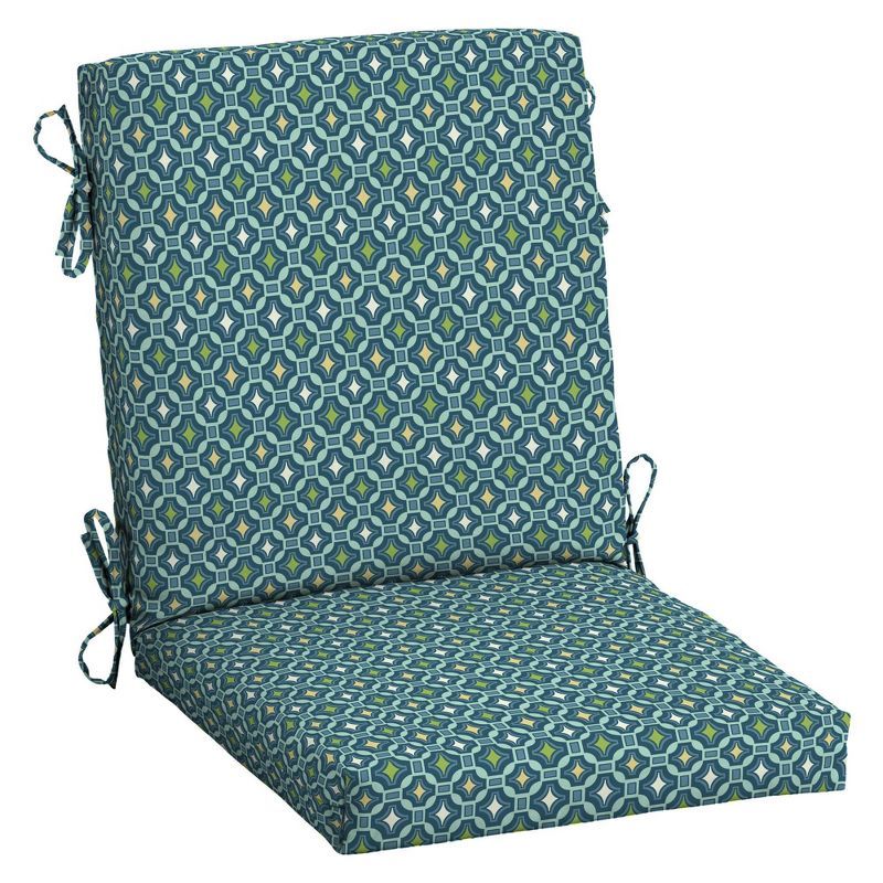 Alana Tile Blue and Green Outdoor Dining Chair Cushion