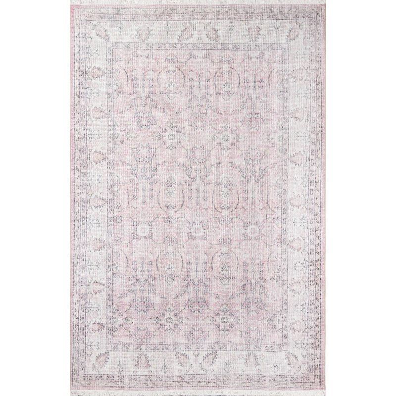 Vintage Charm Pink Cotton-Blend 2' x 3' Area Rug