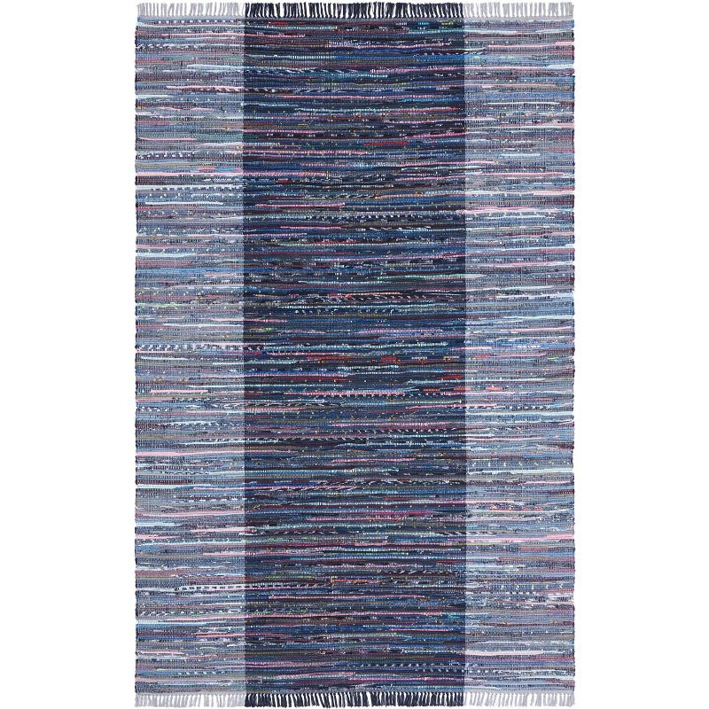 Handwoven Charcoal Stripe Cotton 5' x 8' Area Rug