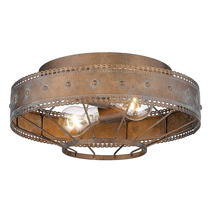 Copper Patina Farmhouse Indoor/Outdoor Flush Mount Light