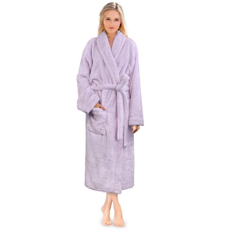 Lavender Plush Fleece Microfiber Bathrobe in 2XL-3XL