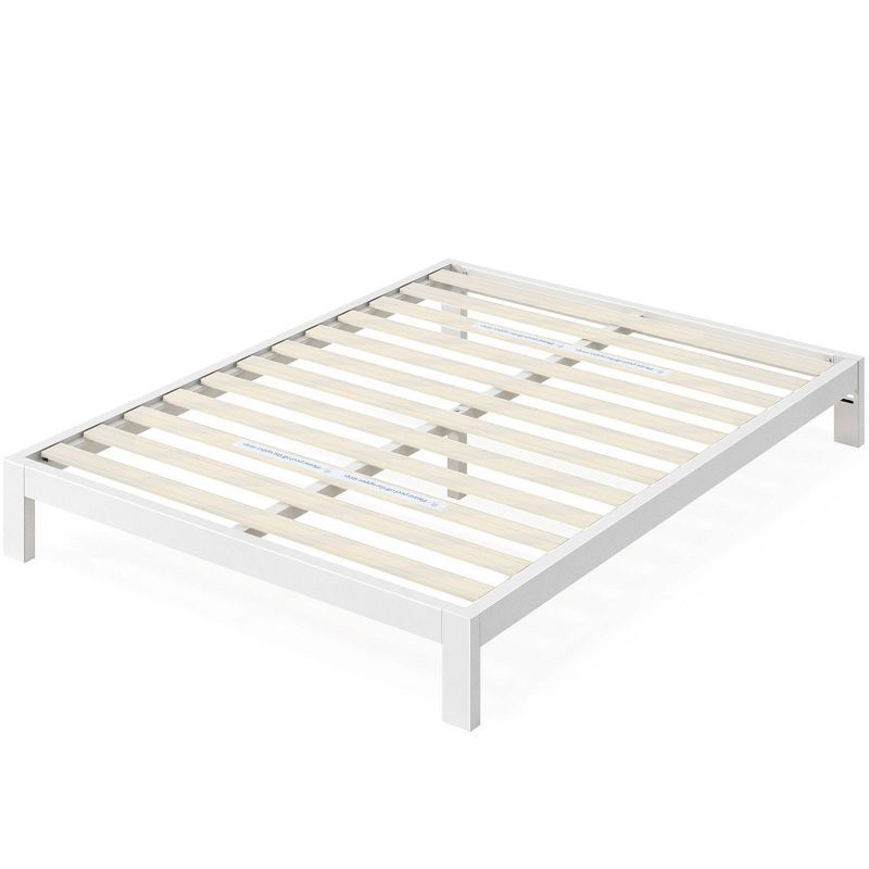 Arnav White Full Metal Platform Bed Frame with Slats