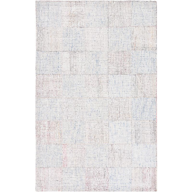 SAFAVIEH Abstract Eunice Solid Area Rug, Ivory/Blue, 5' x 8'