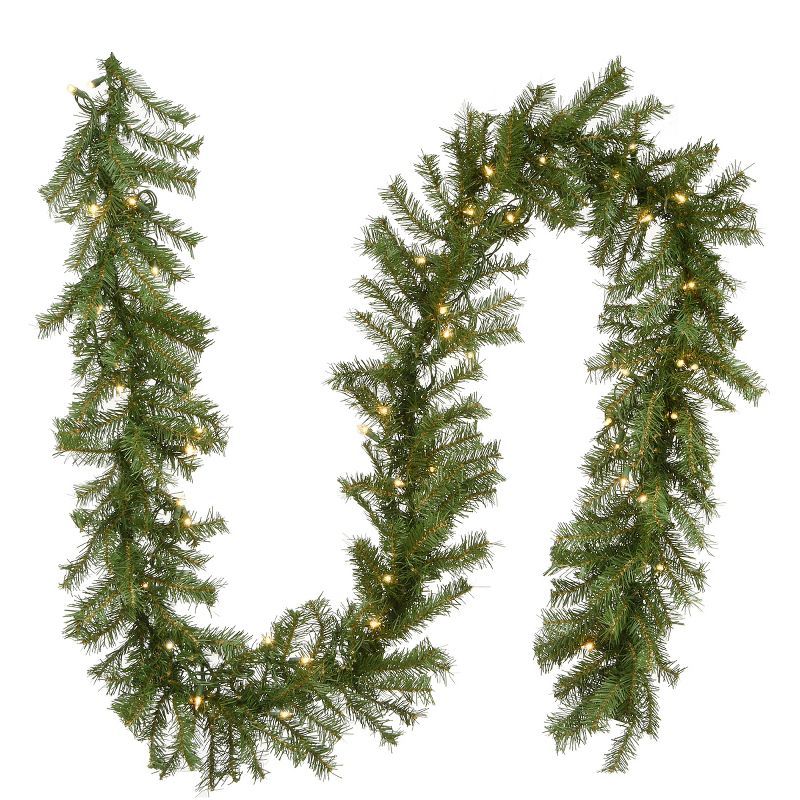 9-Foot Green Artificial Norwood Fir Christmas Garland with Clear Lights