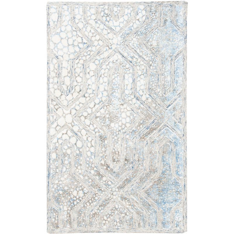 Heirloom Blue Wool & Viscose Hand-Tufted Rectangular Rug