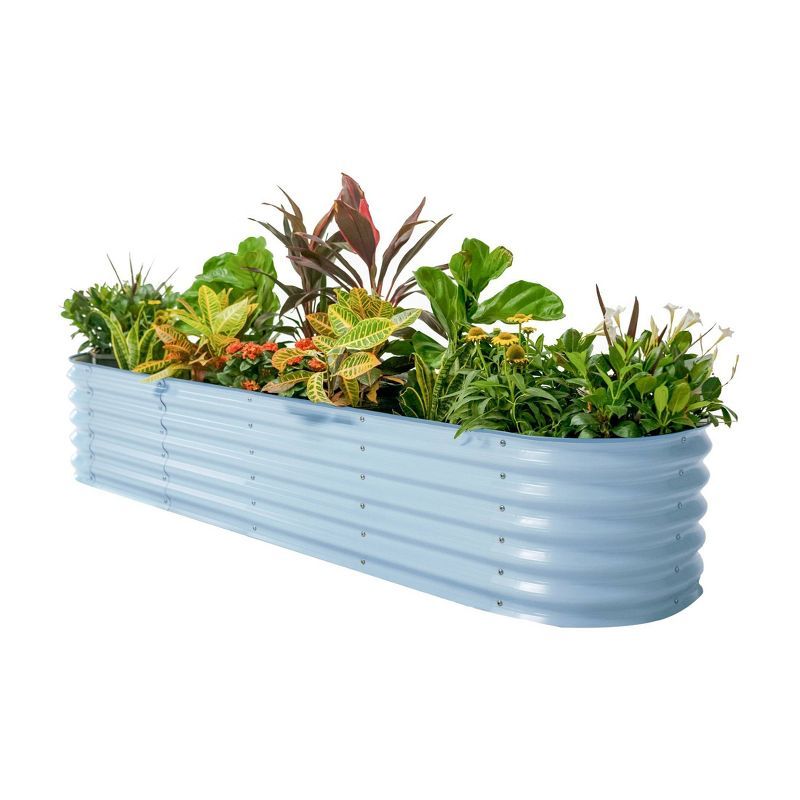 Sky Blue Modular Metal Outdoor Raised Garden Bed 42"x78"x17"