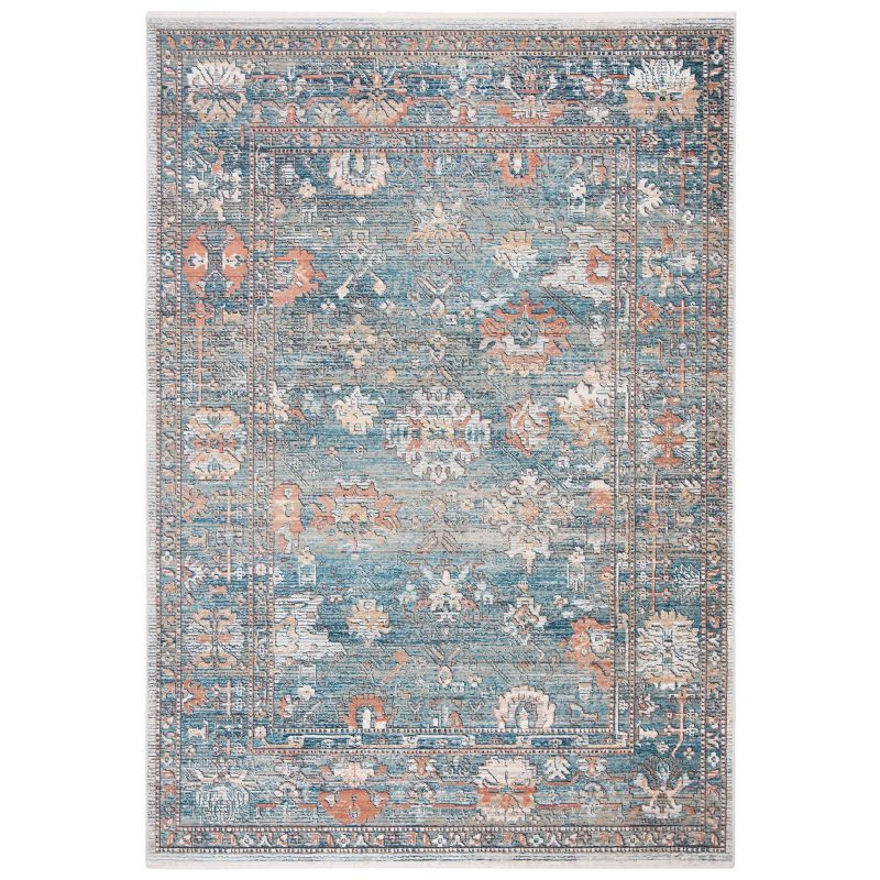 Victoria Blue Ivory Synthetic 5' x 8' Area Rug