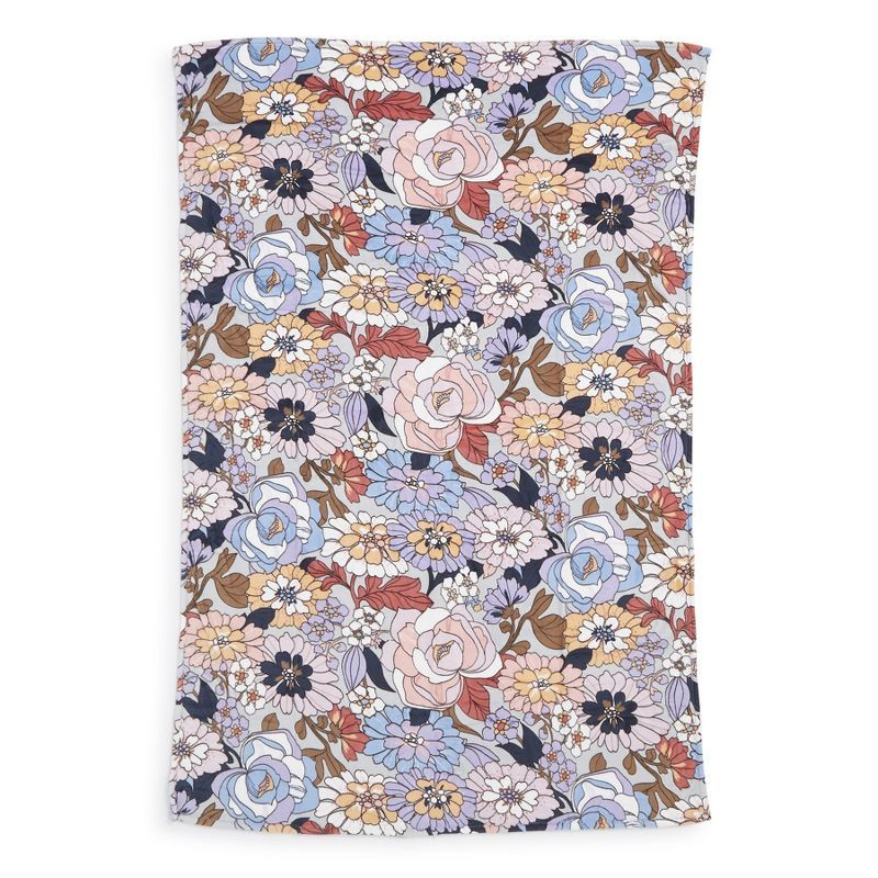 Floral Multicolor Lightweight Fleece Throw Blanket