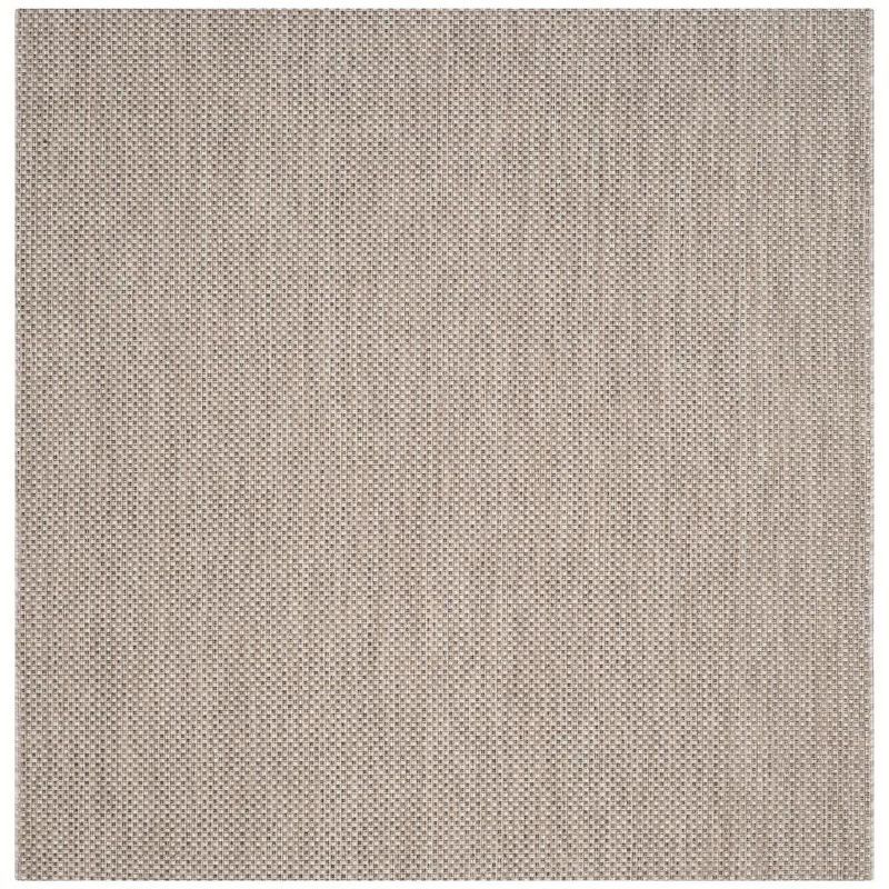 Beige and Brown Square Easy Care Indoor/Outdoor Area Rug