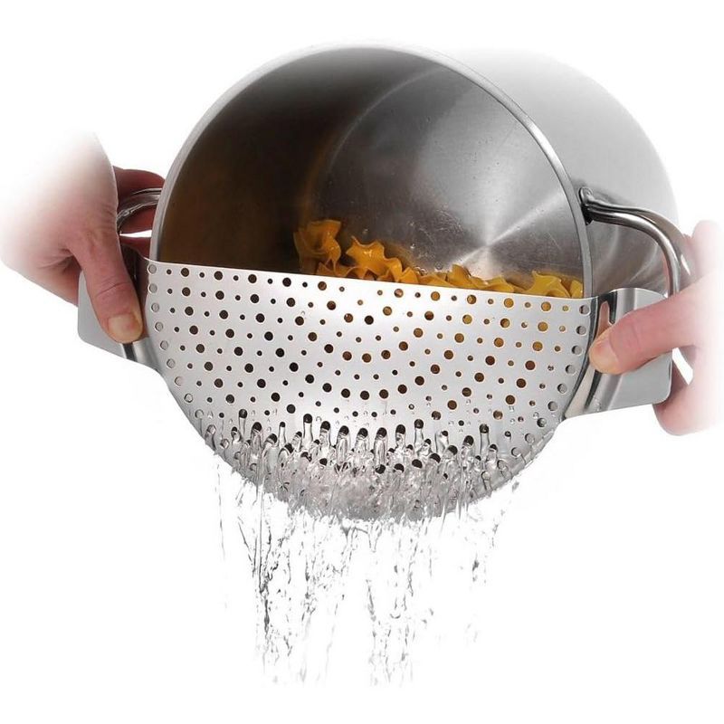 Westmark Stainless Steel Pan Pot Strainer with Recessed Hand Grips