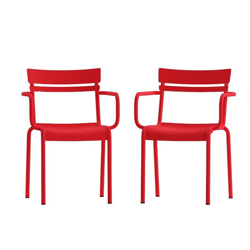 Nash Red Steel Indoor-Outdoor Stackable Dining Chairs, Set of 2