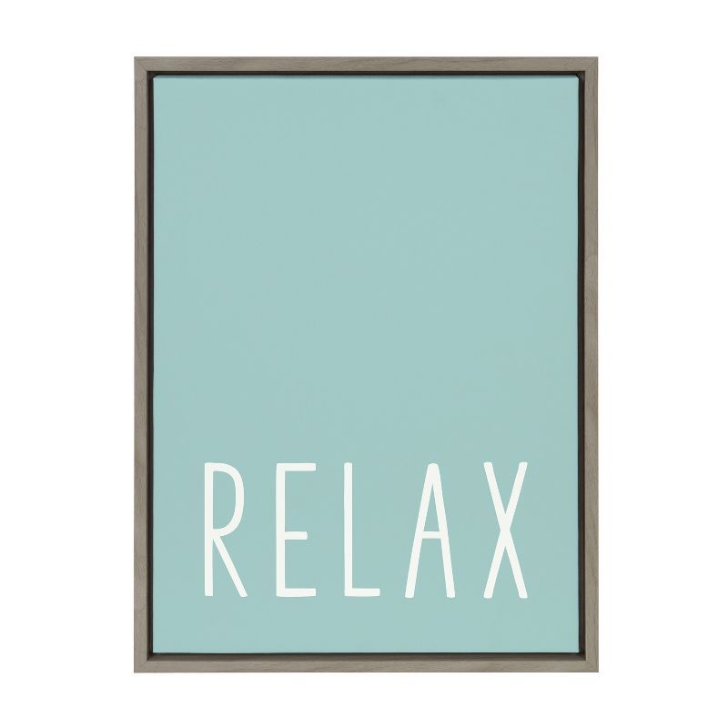 Relax Pale Teal Motivational Quote Canvas Print, 18x24