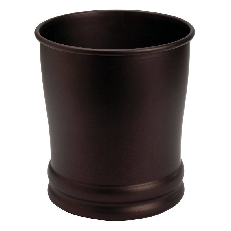 Olivia Round Bronze Metal Wastebasket for Bathroom