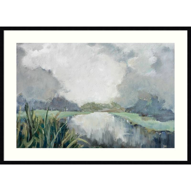 43" x 31" Black Framed Nature Vista Matte Wall Art