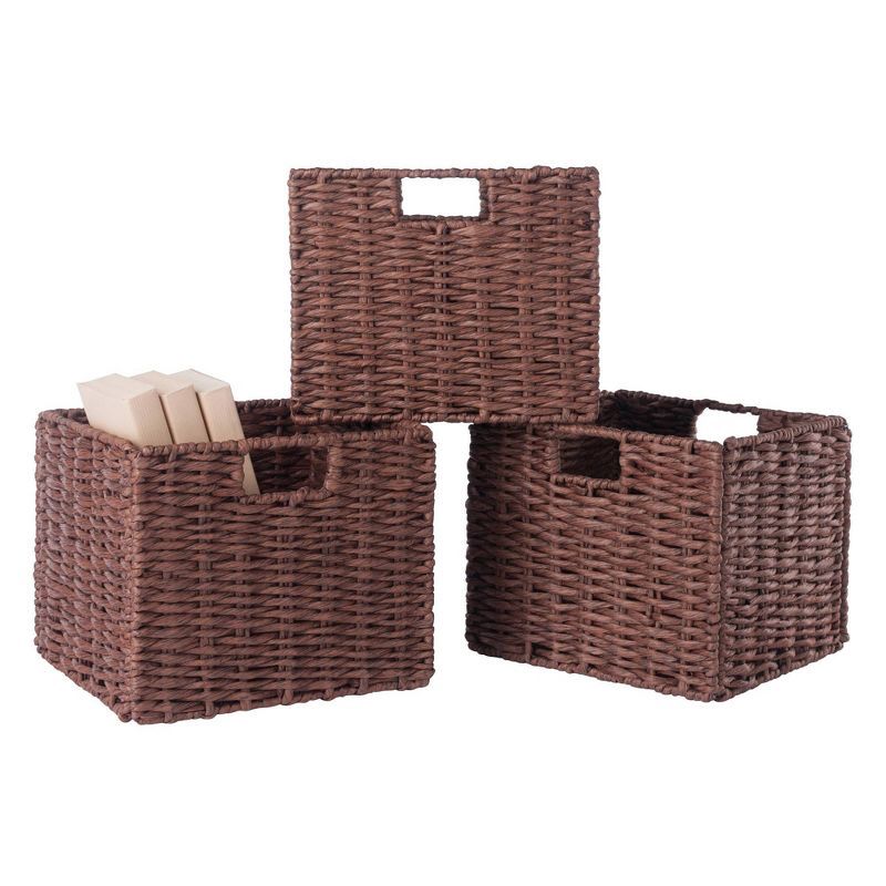 Walnut Woven Rope Small Storage Basket Set