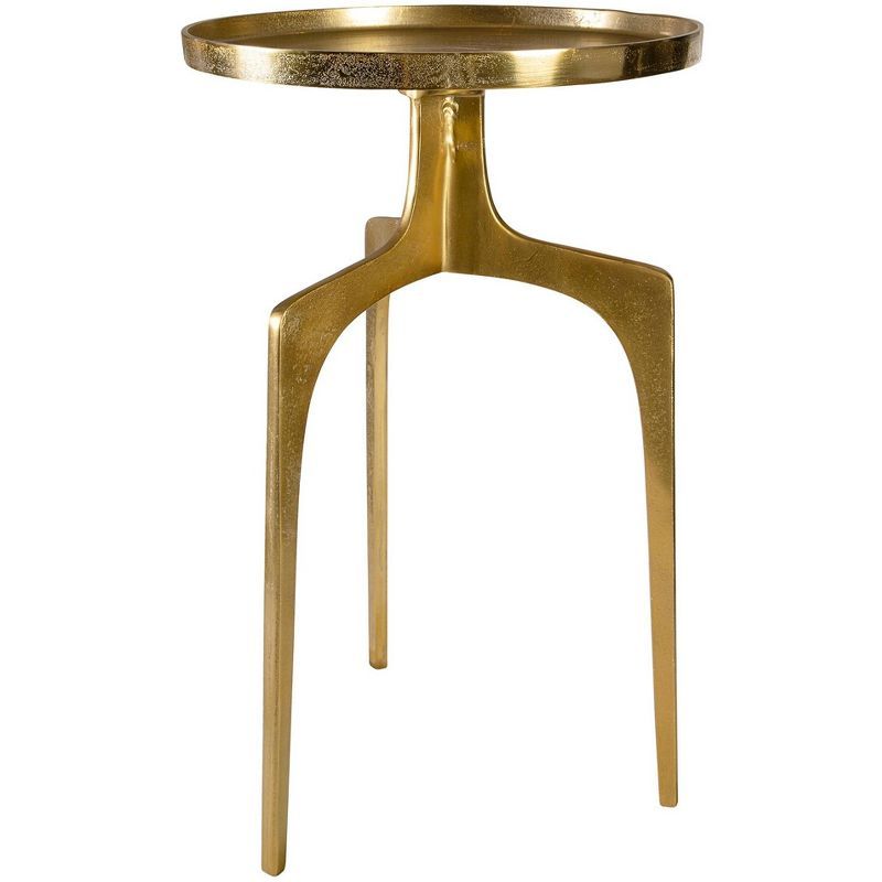 Modern Glam 16'' Round Soft Gold Aluminum Accent Table