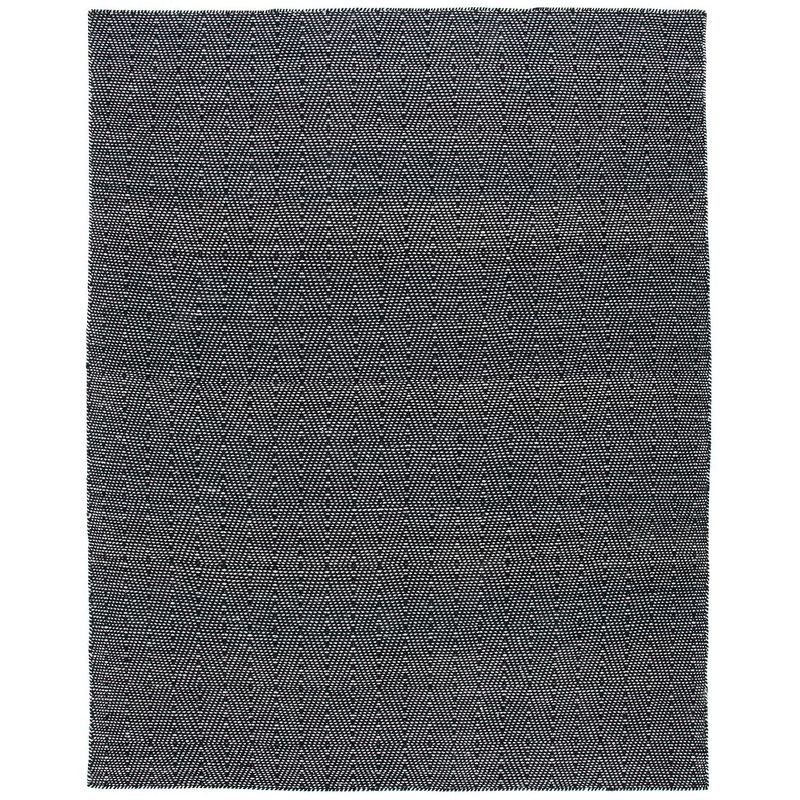 Handmade Black Wool Flat Woven 6' x 9' Area Rug