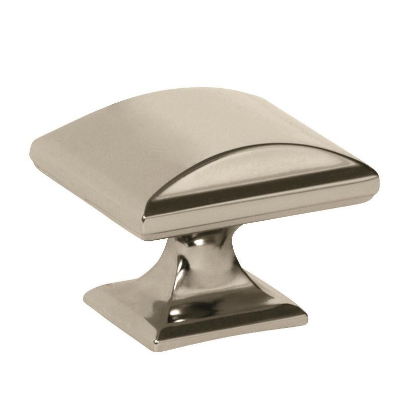 Polished Nickel Rectangular Cabinet Knob with Mounting Hardware