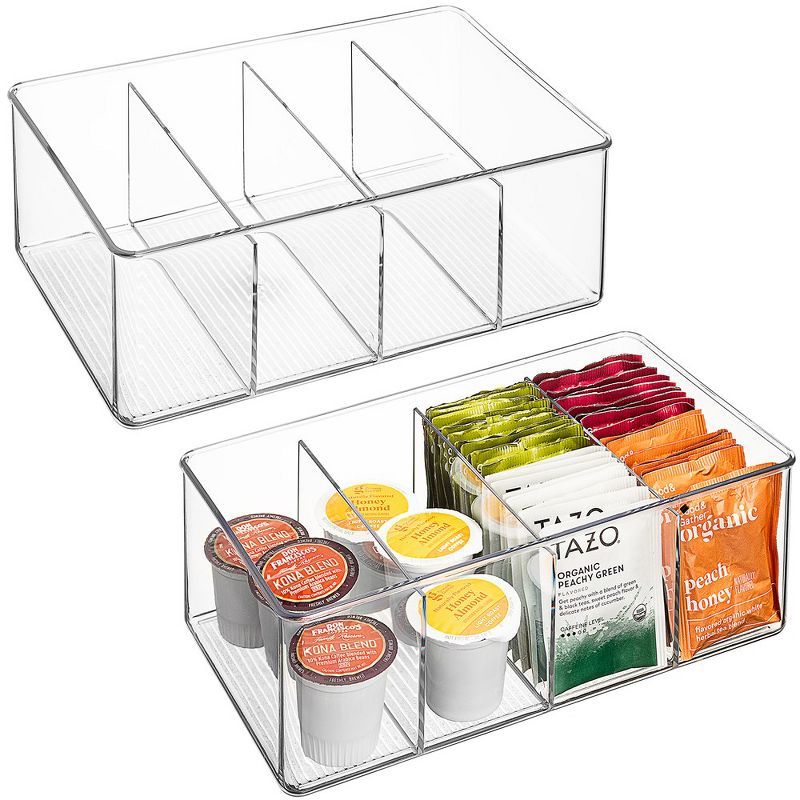 Sorbus Clear Plastic Storage Bins with Dividers