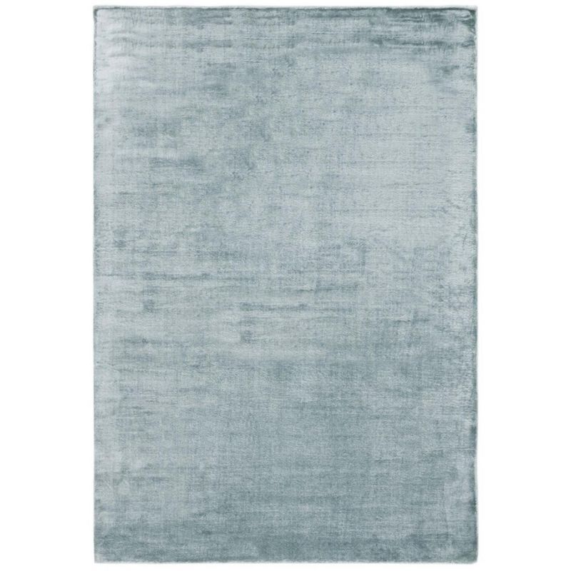 Hand-Knotted Blue Wool and Viscose 4' x 6' Area Rug