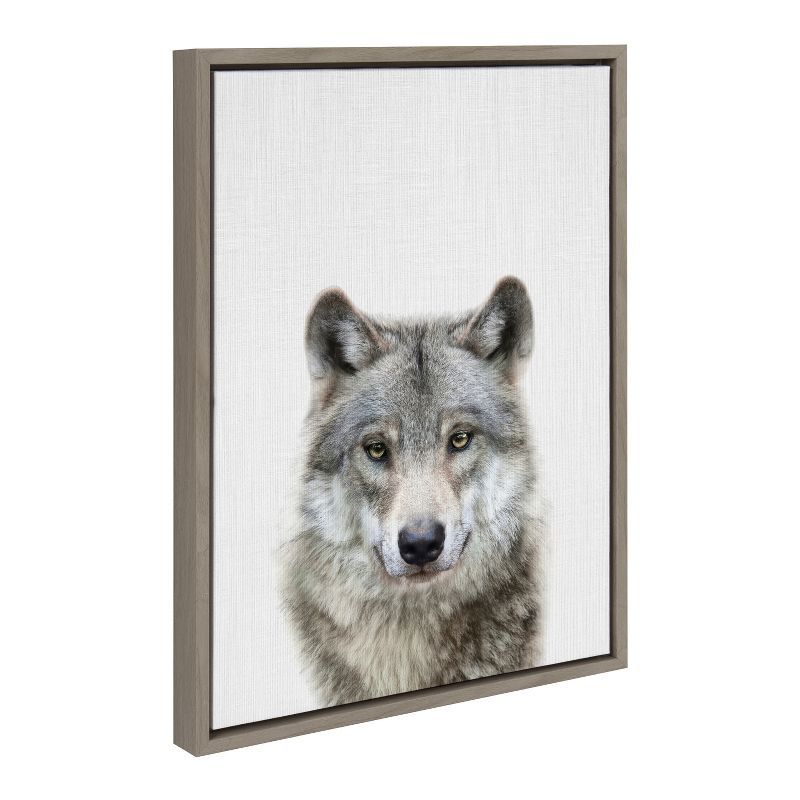 Gray Wolf Animal Print on Canvas for Kids