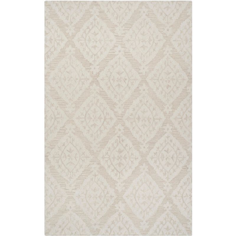 Hand-Tufted Elegance Gray Wool Square Area Rug - 59" x 59"