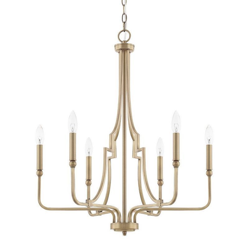 Elegant Aged Brass Sputnik 6-Light Chandelier with Adjustable Chain