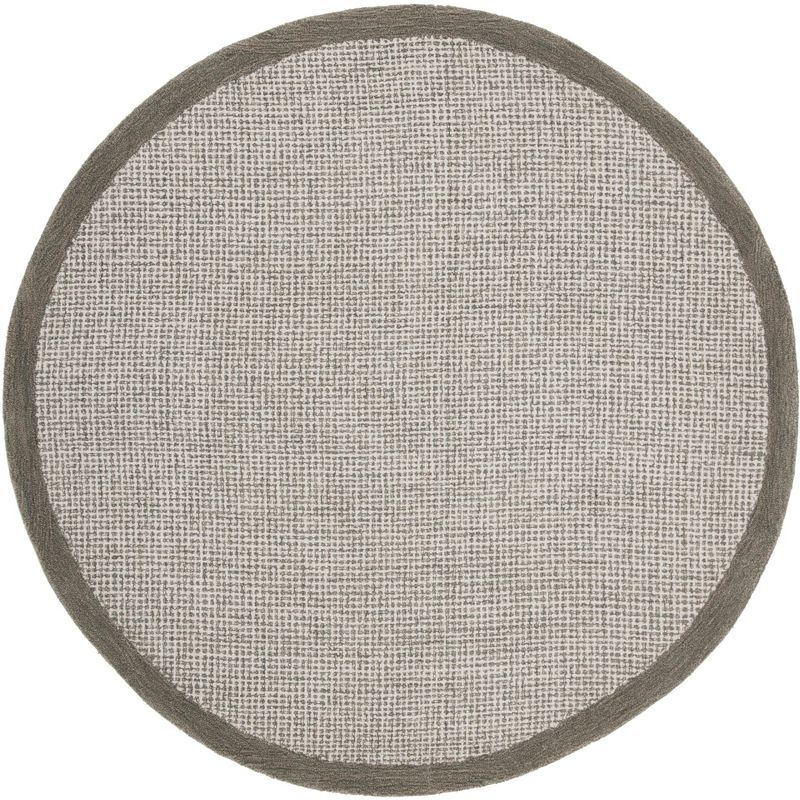 Ivory and Sage Hand-Tufted Round Wool Area Rug