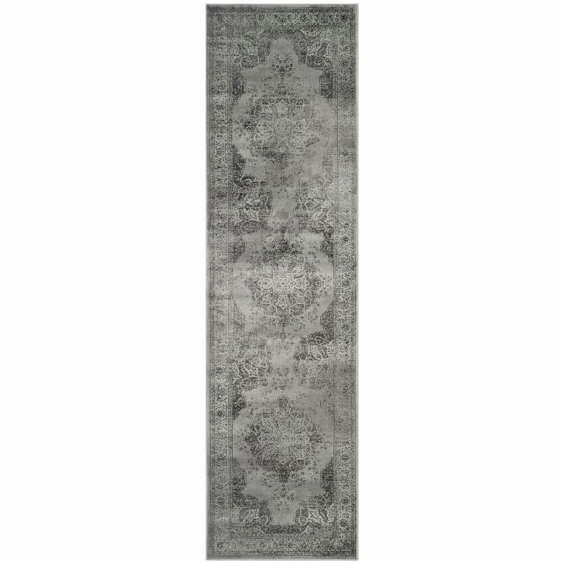 Grey and Multicolor Hand-Knotted Rectangular Area Rug