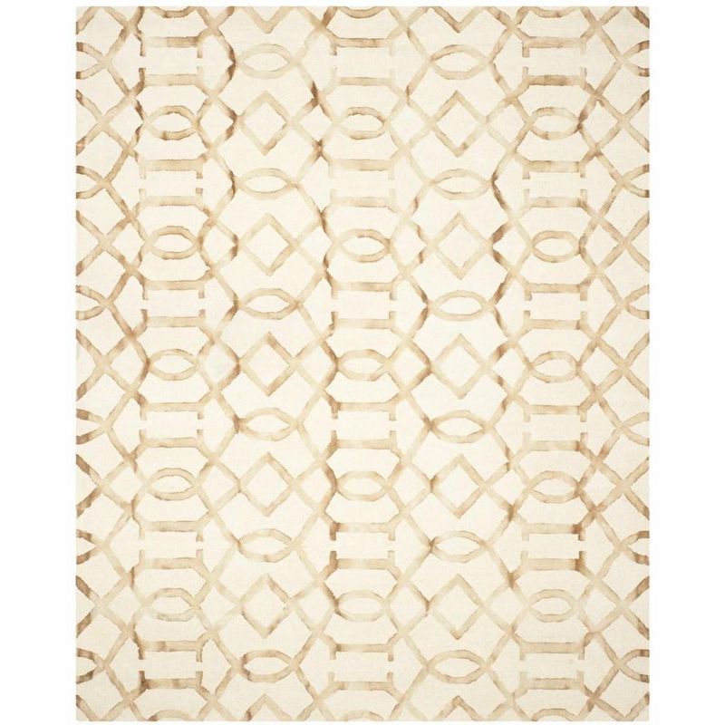 Ivory and Camel Hand-Tufted Wool 8' x 10' Rug