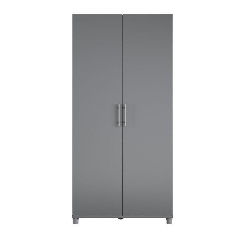 Graphite Gray Freestanding Office Storage Cabinet with Adjustable Shelving