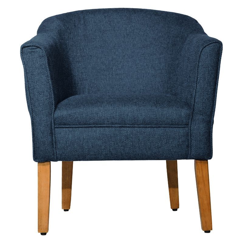 Navy Blue Modern Barrel Wooden Accent Chair