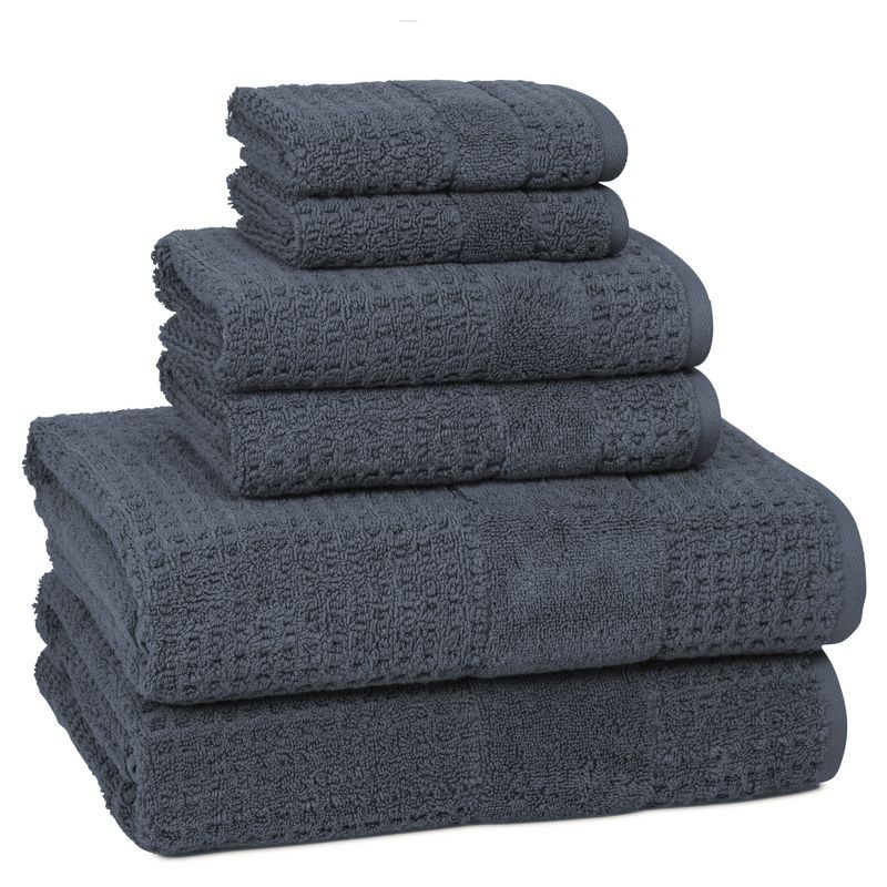 6-Piece Dark Gray Turkish Cotton Towel Set