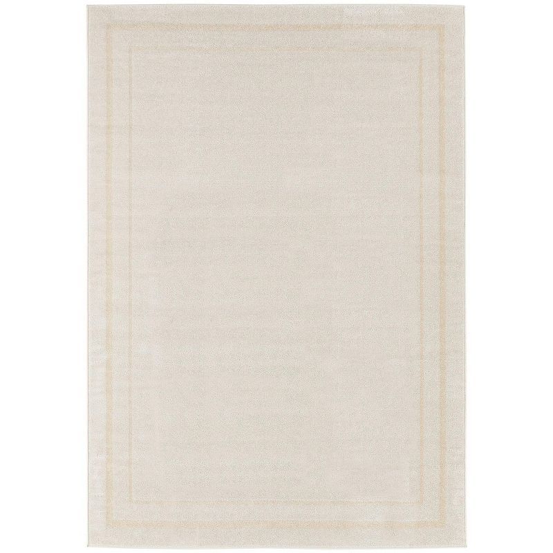 Ivory Gold 4' x 6' Rectangular Washable Synthetic Rug