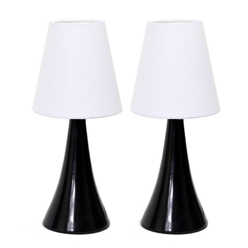 Black and White Touch Control 2-Piece Nightstand Lamp Set