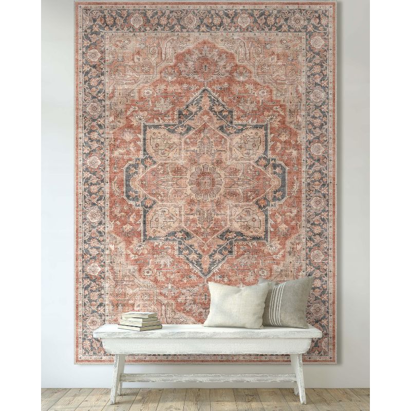 Apollo Red and Beige Flatwoven Synthetic Area Rug