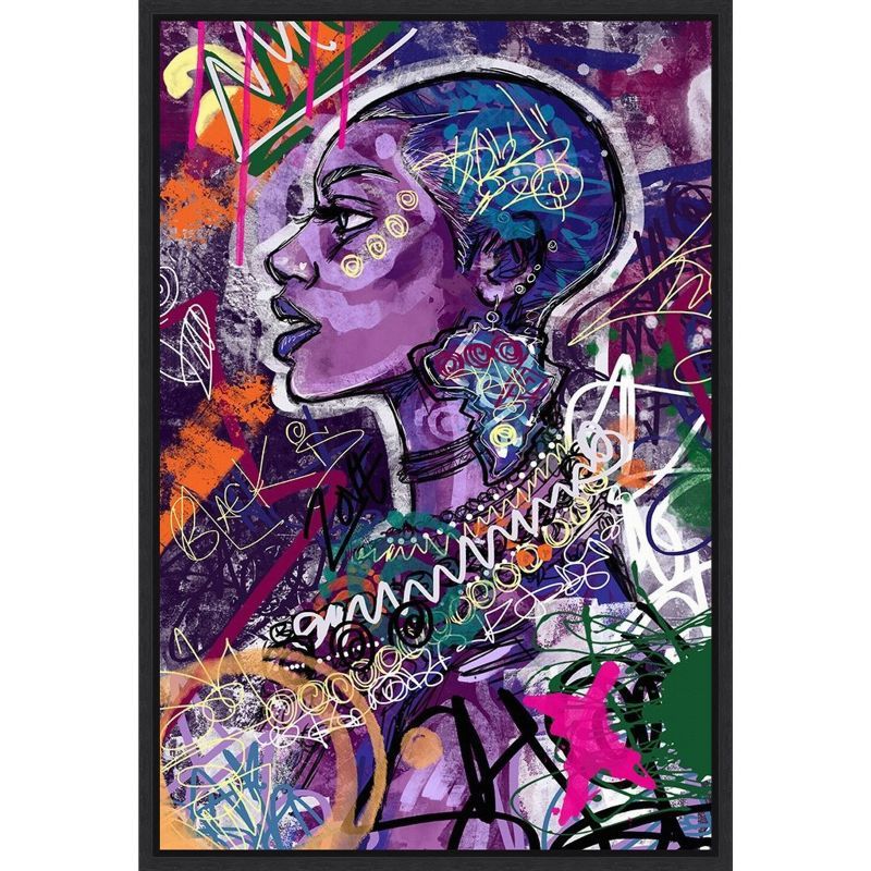 Vibrant Abstract Woman Profile Canvas Wall Art 23 x 33-in.