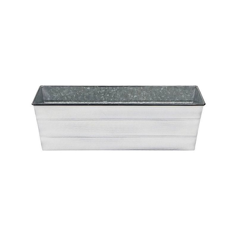 Medium Cape Cod White Galvanized Steel Flower Box Planter