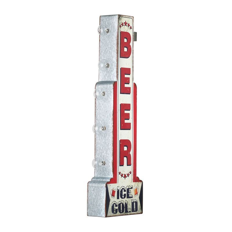 Vintage Metal LED Ice Cold Beer Marquee Sign